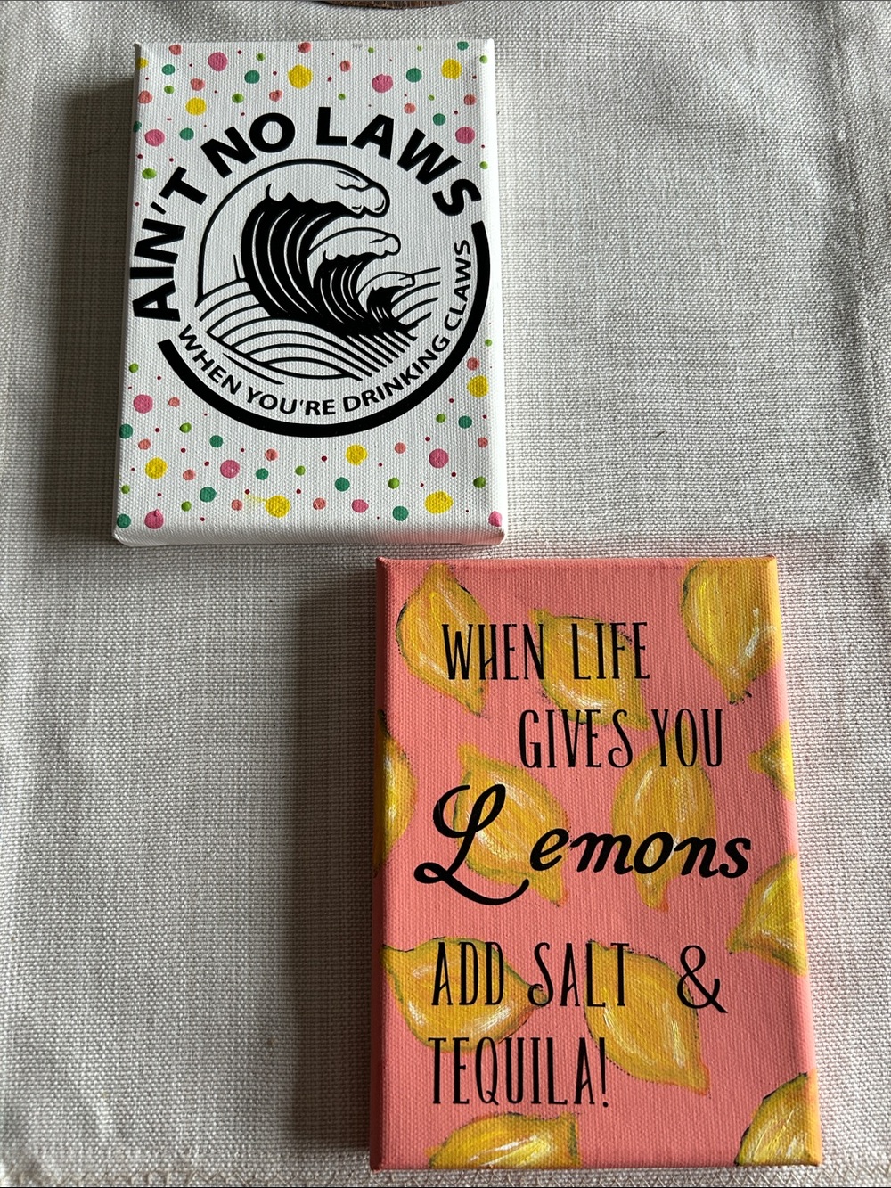 When Life Gives You Lemons Pink & Yellow Canvas Wall Art